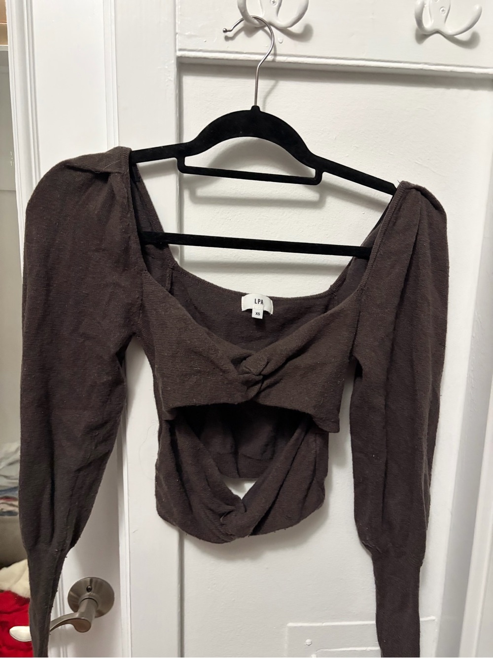 LPA Chocolate Twist Cutout Long Sleeve Top - Picture 2 of 3